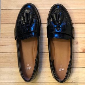 Faux leather loafers